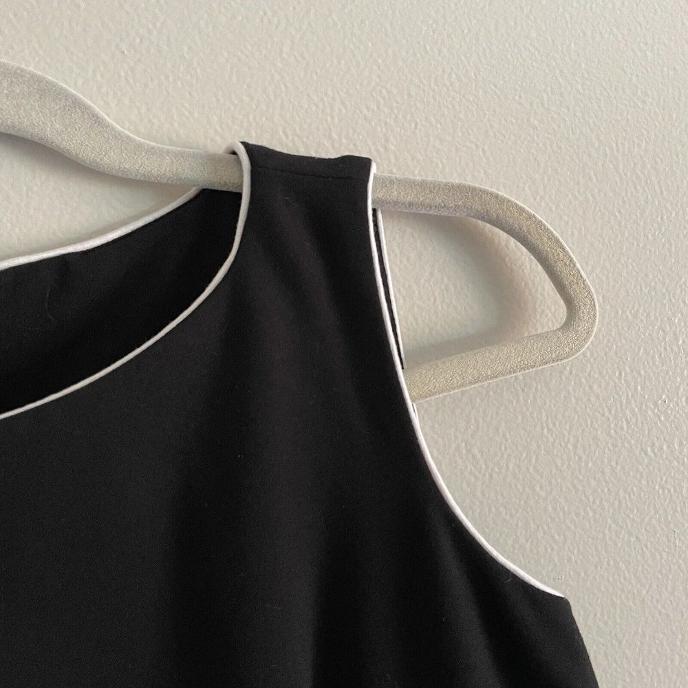 Talbots Black Sleeveless Dress with White Trim - Picture 4 of 7